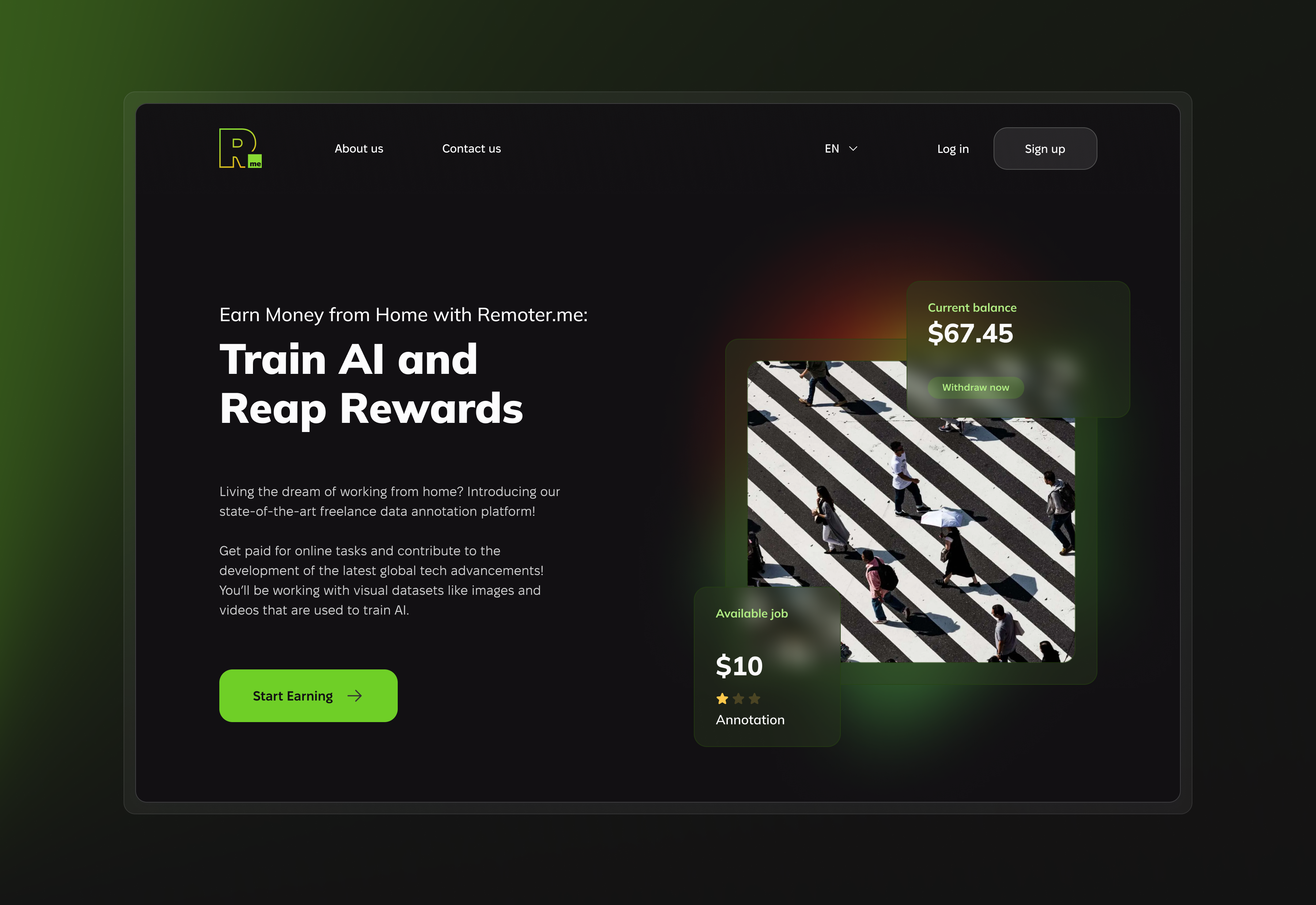 Remoter.me landing page
